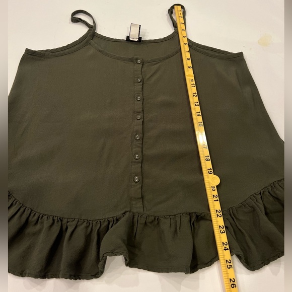 Torrid Button Green Front Ruffle Cami Top Plus Size Torrid 0 Size Large - Picture 10 of 11